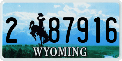 WY license plate 287916