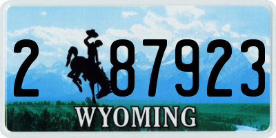 WY license plate 287923