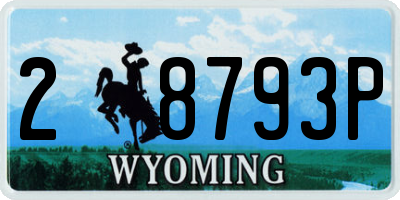 WY license plate 28793P