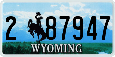 WY license plate 287947