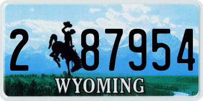 WY license plate 287954