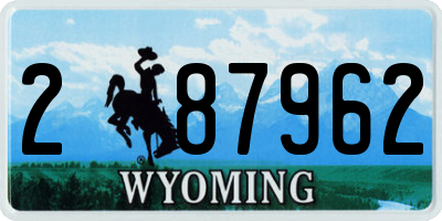 WY license plate 287962