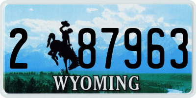WY license plate 287963
