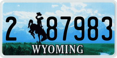 WY license plate 287983