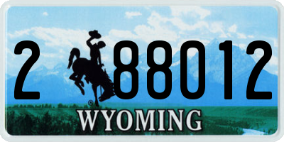 WY license plate 288012