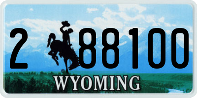 WY license plate 288100