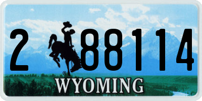 WY license plate 288114