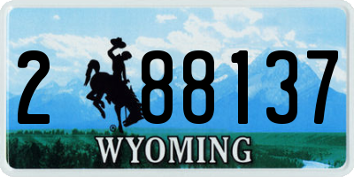 WY license plate 288137