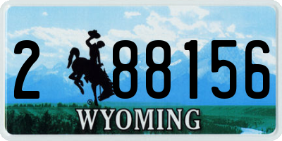 WY license plate 288156