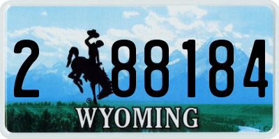 WY license plate 288184