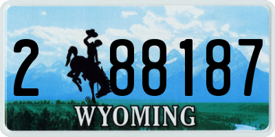 WY license plate 288187