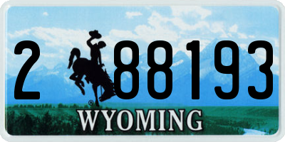 WY license plate 288193
