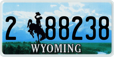 WY license plate 288238