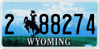 WY license plate 288274
