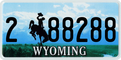 WY license plate 288288