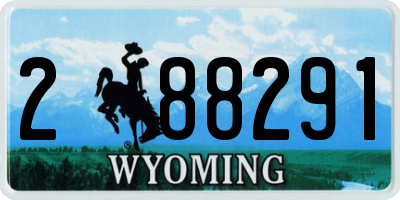 WY license plate 288291