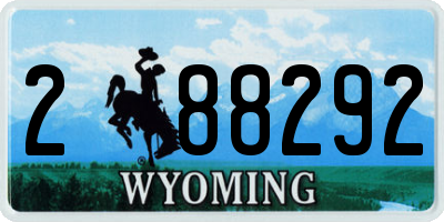 WY license plate 288292