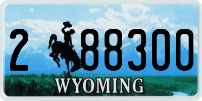 WY license plate 288300
