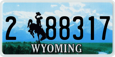 WY license plate 288317