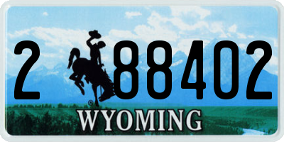 WY license plate 288402