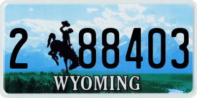 WY license plate 288403