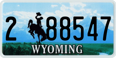 WY license plate 288547