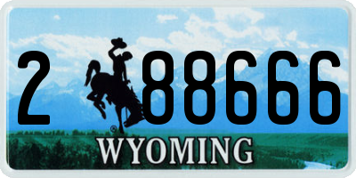 WY license plate 288666