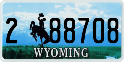 WY license plate 288708