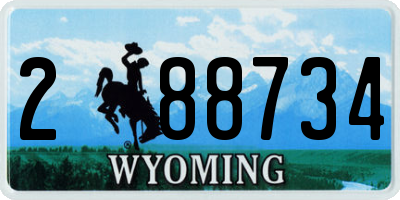 WY license plate 288734