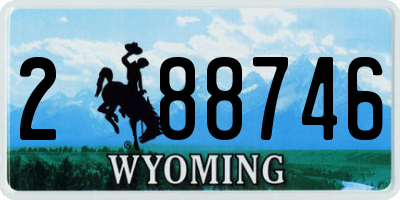 WY license plate 288746