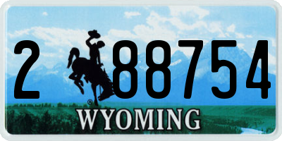 WY license plate 288754