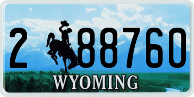 WY license plate 288760