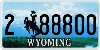WY license plate 288800