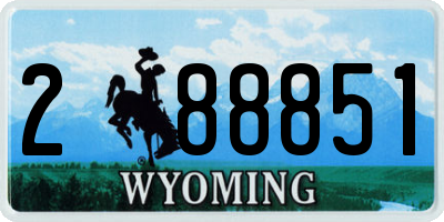 WY license plate 288851