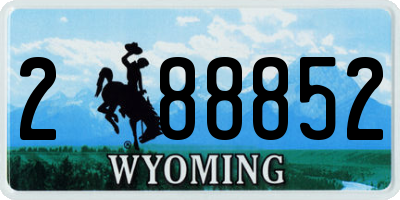 WY license plate 288852