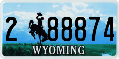WY license plate 288874