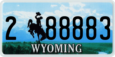 WY license plate 288883