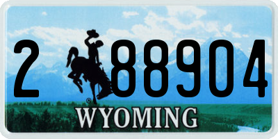 WY license plate 288904