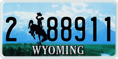 WY license plate 288911