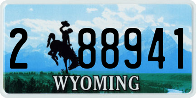 WY license plate 288941