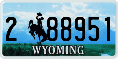 WY license plate 288951