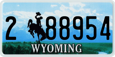 WY license plate 288954