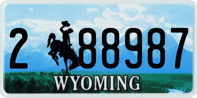 WY license plate 288987