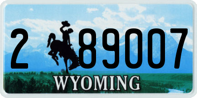 WY license plate 289007