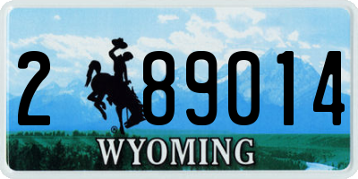 WY license plate 289014