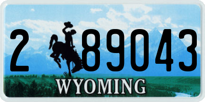 WY license plate 289043