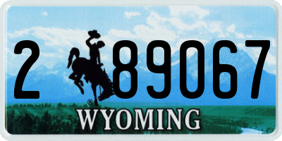 WY license plate 289067