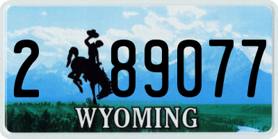 WY license plate 289077
