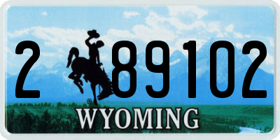 WY license plate 289102