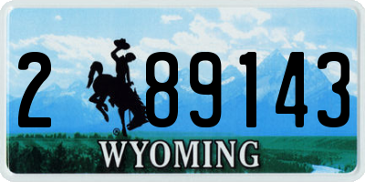 WY license plate 289143